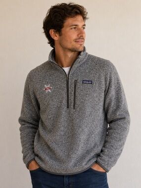Patagonia sz M men’s 1/2 zip grey Better Sweater fleece pullover great pre owned